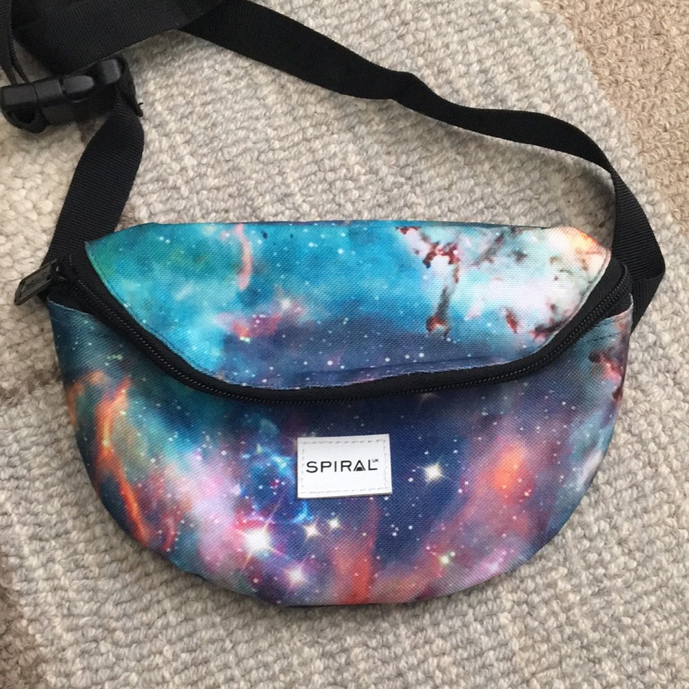 Galaxy print two pocket Fanny pack/waist bag.